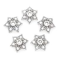 Zinc Alloy Bead Caps, Hexagram, antique silver color plated, nickel, lead & cadmium free, 9*3mm 