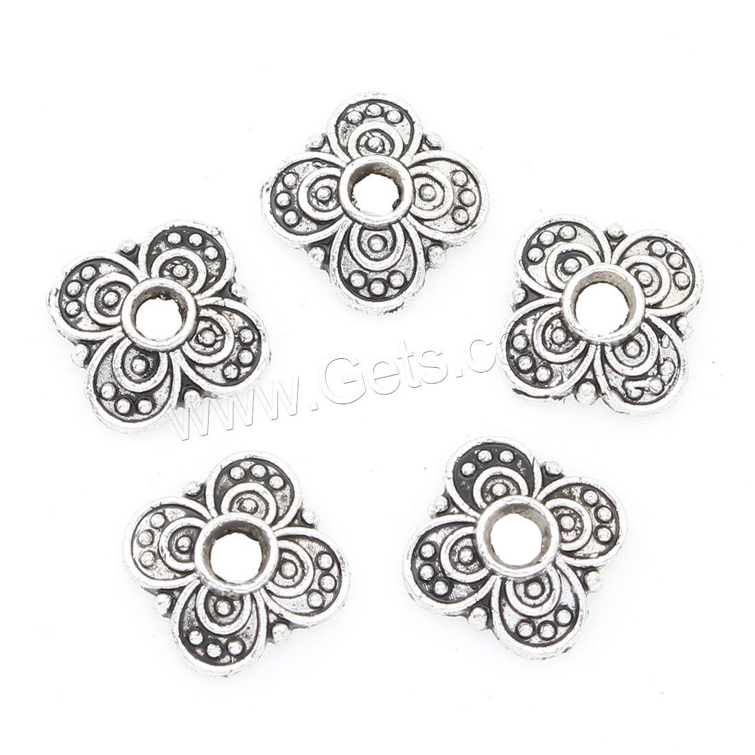 Zink Legierung Perlenkappen, Zinklegierung, Blume, antik silberfarben plattiert, frei von Nickel, Blei & Kadmium, 10*2mm, 1500PCs/Tasche, verkauft von Tasche