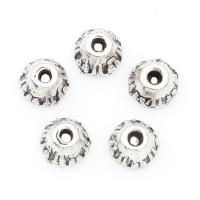 Zinc Alloy Bead Caps, antique silver color plated, nickel, lead & cadmium free, 6*4mm 