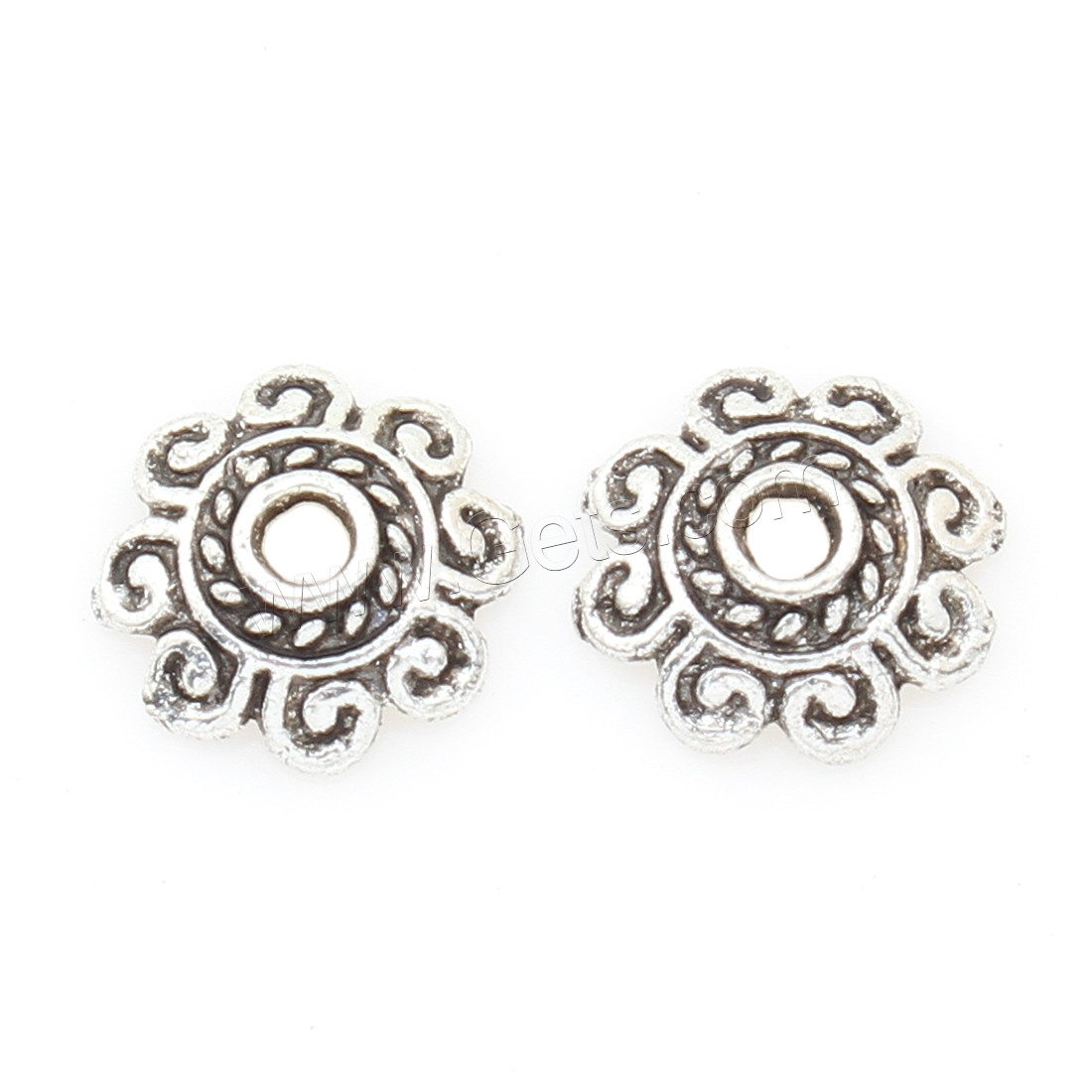 Zink Legierung Perlenkappen, Zinklegierung, Blume, antik silberfarben plattiert, frei von Nickel, Blei & Kadmium, 8*2mm, 2500PCs/Tasche, verkauft von Tasche