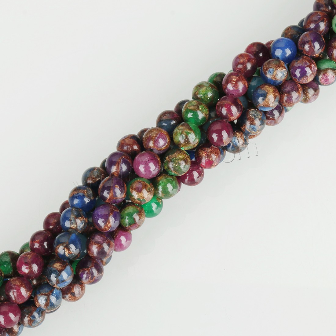 Cloisonne Stone Beads, Round, different size for choice, multi-colored, Hole:Approx 1.5mm, Length:Approx 15 Inch, Sold By Strand