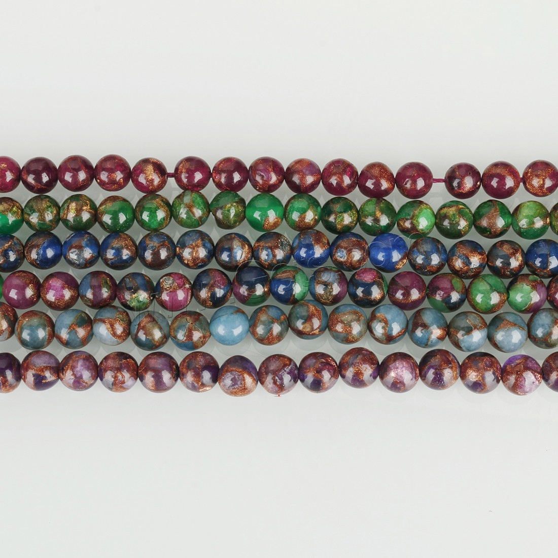 Cloisonne Stone Beads, Round, different size for choice, multi-colored, Hole:Approx 1.5mm, Length:Approx 15 Inch, Sold By Strand