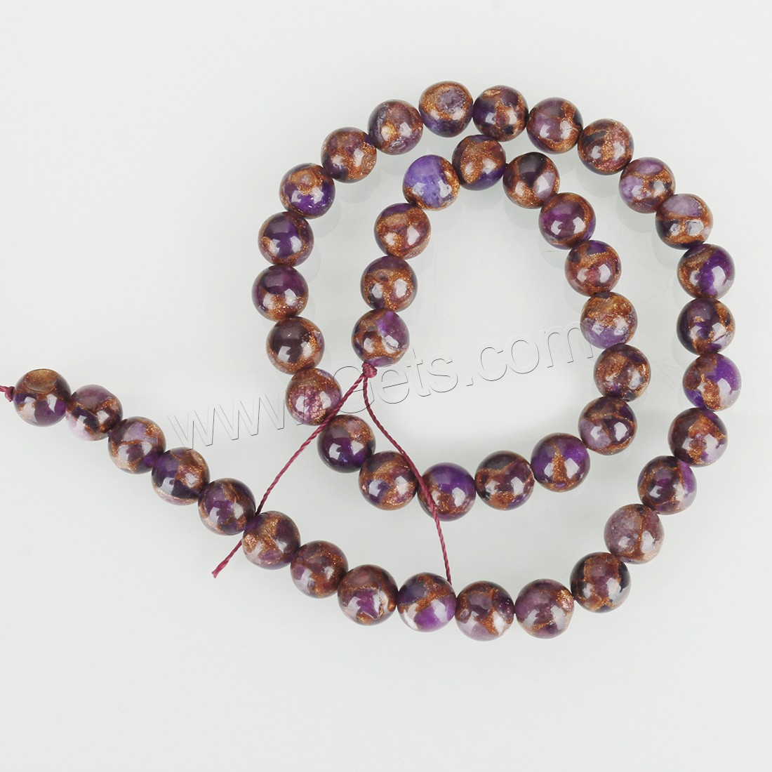 Cloisonne Stone Beads, Round, different size for choice, multi-colored, Hole:Approx 1.5mm, Length:Approx 15 Inch, Sold By Strand