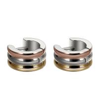 男性用ステンレススチールフープイヤリング, ステンレス, ドーナツ型, メッキ, ユニセックス, 14mm, 売り手 ペア