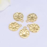 Pendentifs en laiton de fleur, Placage, Style coréen, Or, 11.3*11.2mm, Vendu par PC