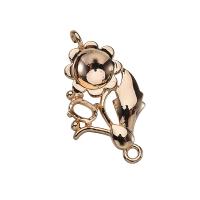 Pendentifs en laiton de fleur, Plaqué d'or, pour femme & creux, 8*24mm, Vendu par PC