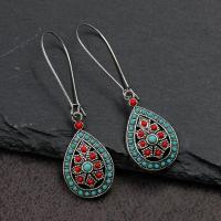 Zinc Alloy Leverback Earring, with Seedbead, brass earring lever back clip, Teardrop, plated, for woman 