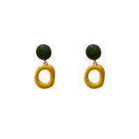 Enamel Zinc Alloy Drop Earring, zinc alloy post pin, plated, vintage & for woman 40mm 