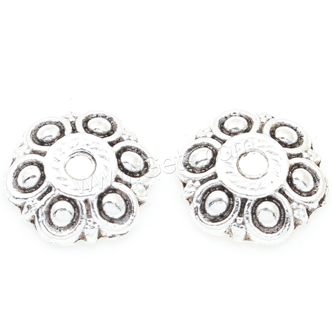 Zinc Alloy Bead Caps, Flower, antique silver color plated, nickel, lead & cadmium free, 13*3mm, Approx 375PCs/Bag, Sold By Bag