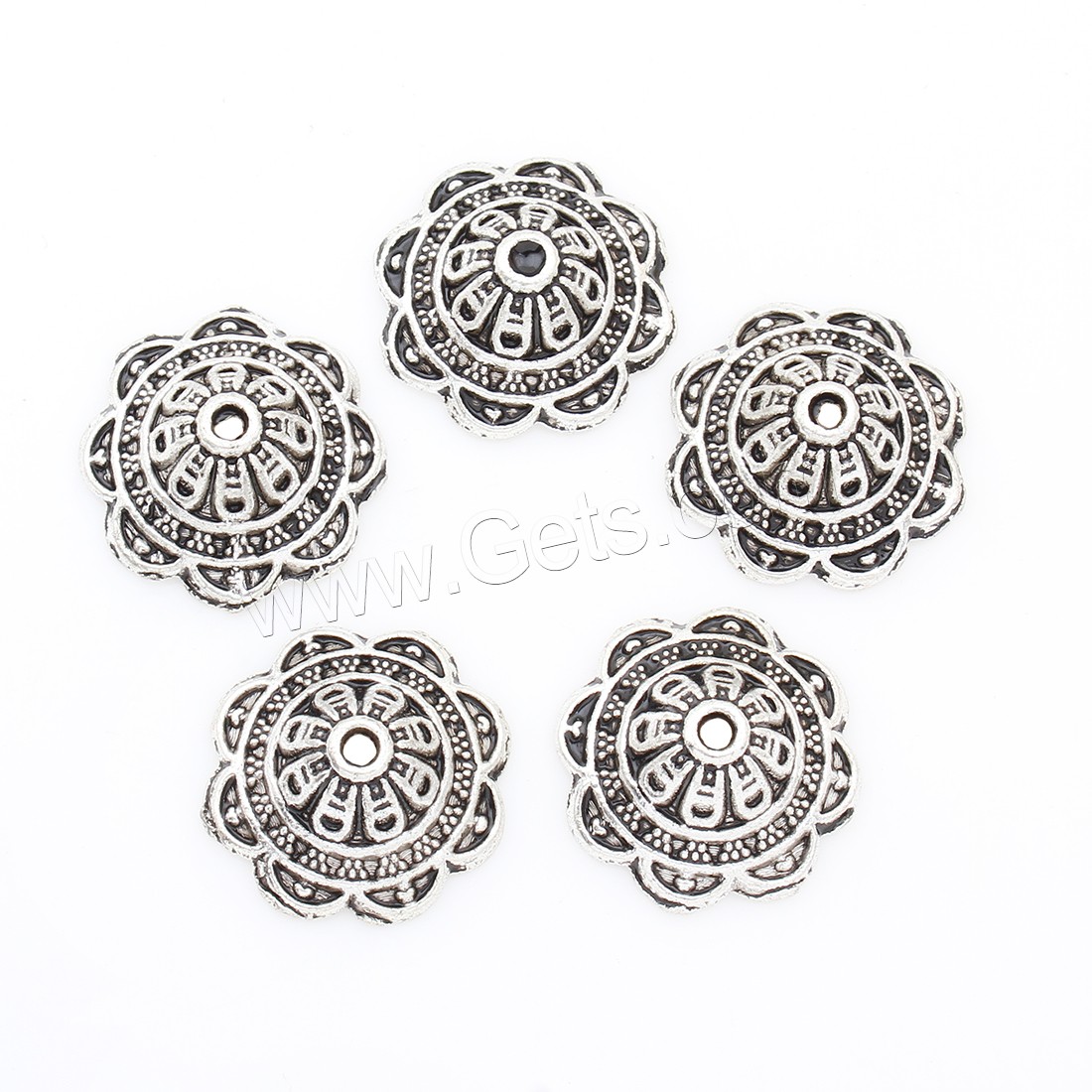 Zink Legierung Perlenkappen, Zinklegierung, Blume, plattiert, keine, 18*7mm, Bohrung:ca. 2mm, ca. 250PCs/Tasche, verkauft von Tasche