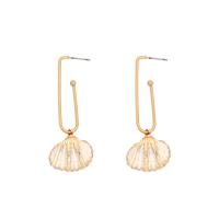 Zinc Alloy Drop Earring, with Shell, plated & for woman, gold, 56mm,20mm,60mm,25mm,50mm,22mm,41mm,26mm,47mm,15mm,50mm,22mm 