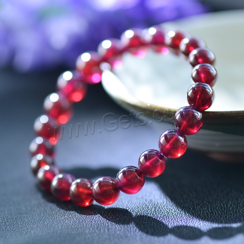 Garnet Bracelet, Round, natural, fashion jewelry & Unisex & different size for choice, Sold By Strand