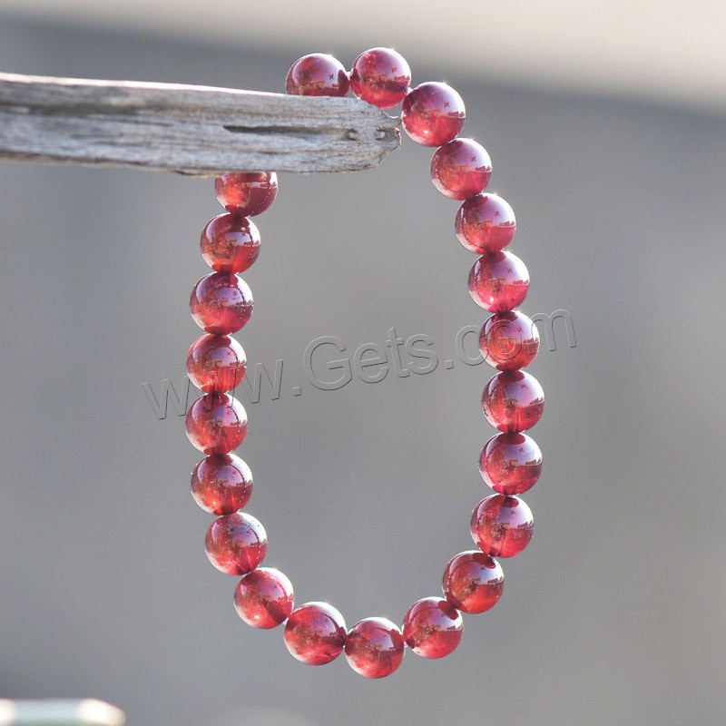 Garnet Bracelet, Round, natural, fashion jewelry & Unisex & different size for choice, Sold By Strand