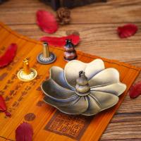 Zinc Alloy Incense Burner Holder, Flower, durable 