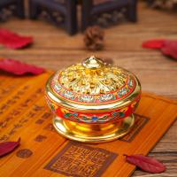 Zinc Alloy Incense Burner, portable & durable, golden 