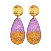 Resin Zinc Alloy Earring, with Resin, plated, for woman 