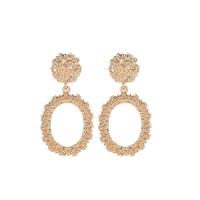 Zinc Alloy Drop Earring, Donut, plated, embossed & for woman & frosted 