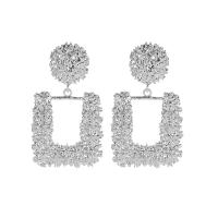 Zinc Alloy Drop Earring, Square, plated, for woman 