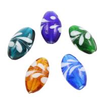 Perles murano faites à la main , chalumeau, olivâtre, Couleur aléatoire, 15*9mm Environ 1mm, Environ Vendu par sac