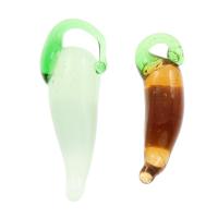 Plants Lampwork Pendants, Carrot, random style, 8*25*6mm,6*19*5mm Approx 4,2mm 