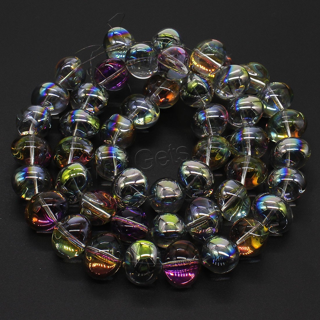 Fashion Crystal Beads, colorful plated, different size for choice, more colors for choice, Hole:Approx 1mm, Length:Approx 23.62 Inch, 50PCs/Strand, Sold By Strand