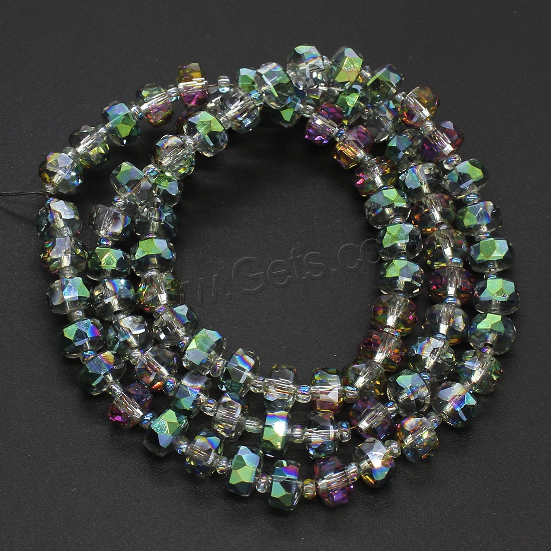 Fashion Crystal Beads, Wheel, colorful plated, different size for choice, more colors for choice, Hole:Approx 1mm, Length:Approx 21.25-22.83 Inch, Sold By Strand