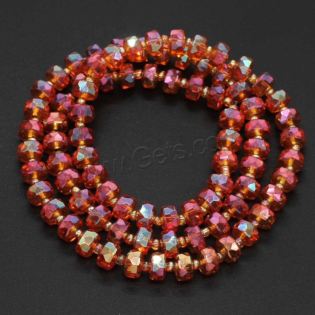 Fashion Crystal Beads, Wheel, colorful plated, different size for choice, more colors for choice, Hole:Approx 1mm, Length:Approx 21.25-22.83 Inch, Sold By Strand