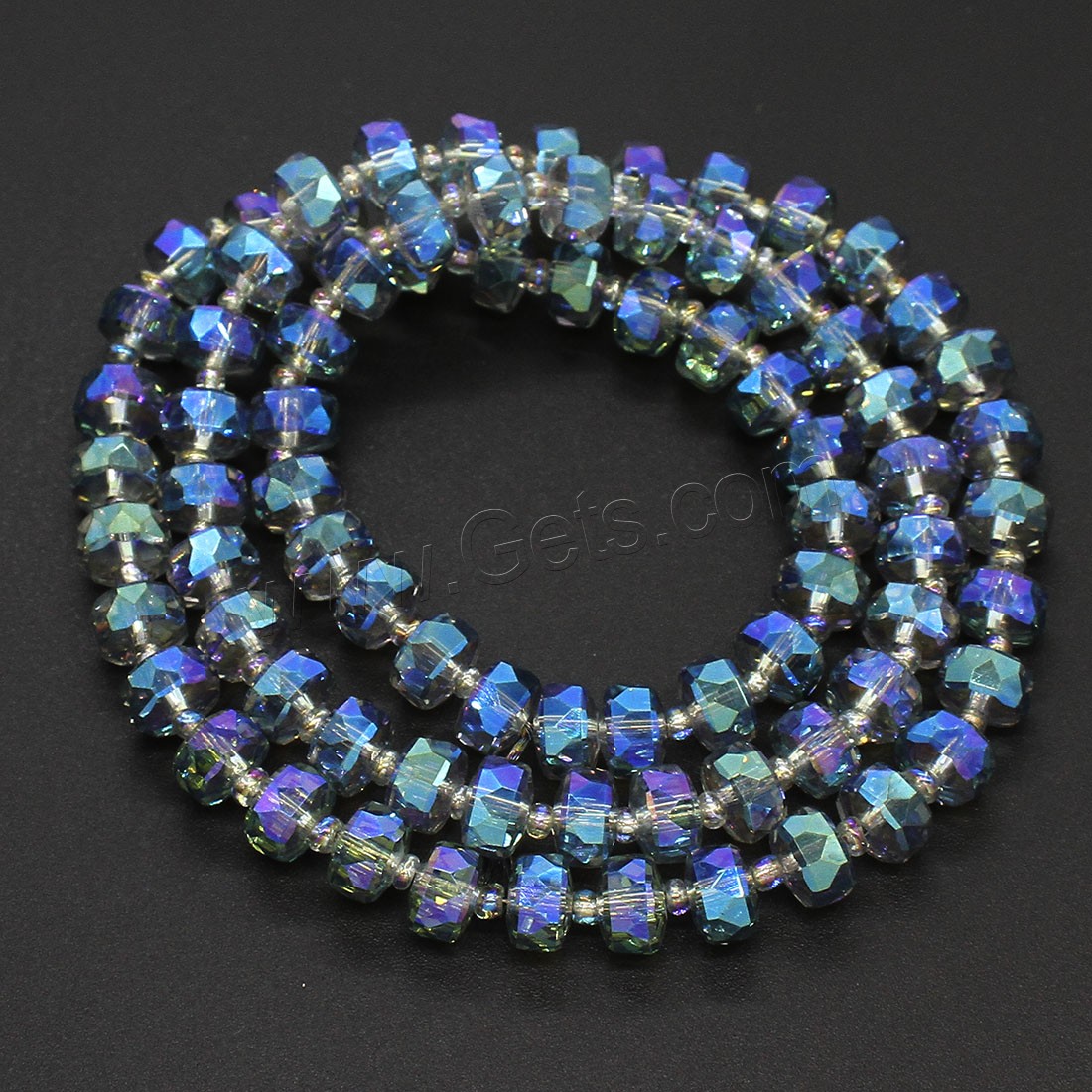 Fashion Crystal Beads, Wheel, colorful plated, different size for choice, more colors for choice, Hole:Approx 1mm, Length:Approx 21.25-22.83 Inch, Sold By Strand