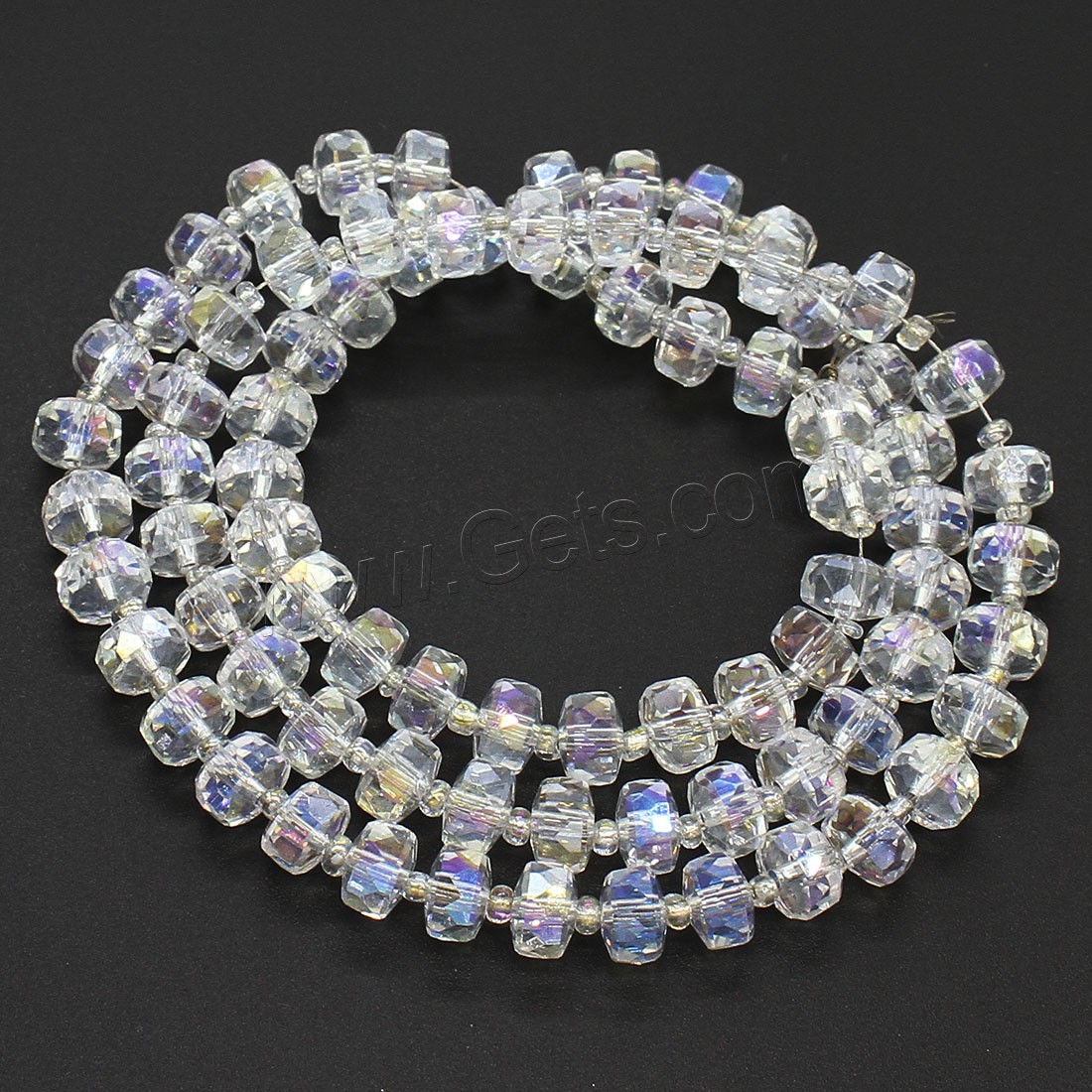 Fashion Crystal Beads, Wheel, colorful plated, different size for choice, more colors for choice, Hole:Approx 1mm, Length:Approx 21.25-22.83 Inch, Sold By Strand