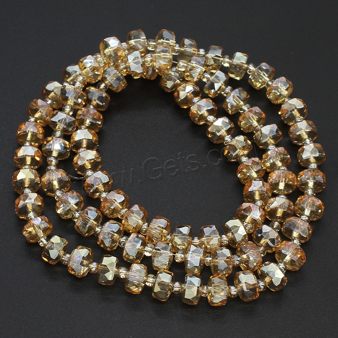 Fashion Crystal Beads, Wheel, colorful plated, different size for choice, more colors for choice, Hole:Approx 1mm, Length:Approx 21.25-22.83 Inch, Sold By Strand