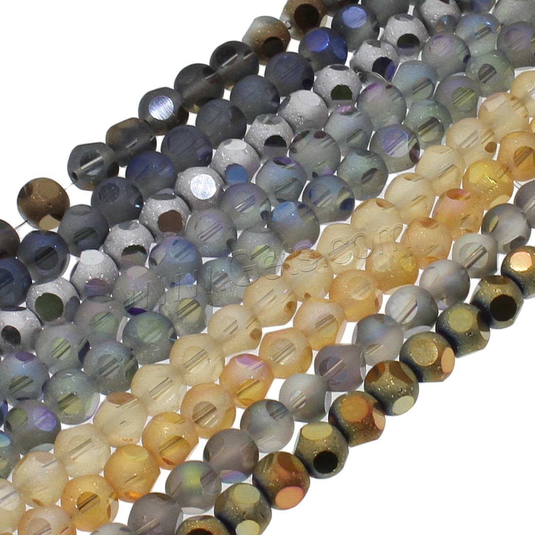 Fashion Crystal Beads, colorful plated, different size for choice & frosted, more colors for choice, Hole:Approx 1mm, Length:Approx 22.04-23.62 Inch, 72PCs/Strand, Sold By Strand