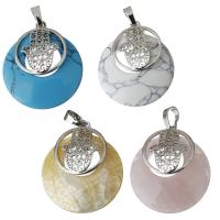 Gemstone Brass Pendants, with Gemstone Approx 