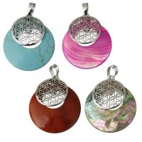 Gemstone Brass Pendants, with Gemstone Approx 