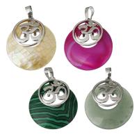 Gemstone Brass Pendants, with Gemstone Approx 