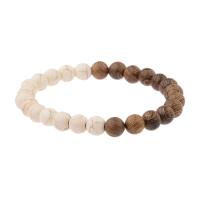 Edelstein Armbänder, mit Holz & Zinklegierung, verschiedenen Materialien für die Wahl & unisex, 8MM, Länge:7.5 ZollInch, verkauft von Strang