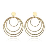 Zinc Alloy Drop Earring, Donut, plated, for woman, golden 