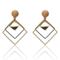 Zinc Alloy Drop Earring, Rhombus, plated, for woman 