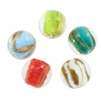 Goldsand Lampwork Perlen, rund, Zufällige Farbe, 17*17mm, Bohrung:ca. 1mm, 100PCs/Tasche, verkauft von Tasche