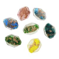 Goldsand Lampwork Perlen, Zufällige Farbe, 24x33x19mm, Bohrung:ca. 2mm, 100PCs/Tasche, verkauft von Tasche