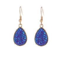 Gemstone Drop Earring, with Zinc Alloy, zinc alloy earring hook, Teardrop, plated, for woman 