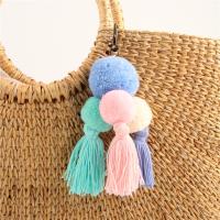 Fabric Key Chain, Cotton Thread, Tassel, multifunctional & for woman 140mm 