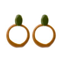 Enamel Zinc Alloy Drop Earring, with enamel, Donut, plated, for woman, brown 