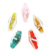 Goldsand Lampwork Perlen, keine, 11x27x11mm, Bohrung:ca. 1mm, ca. 100PCs/Tasche, verkauft von Tasche