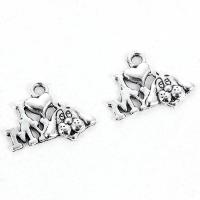 Pendentifs animaux en alliage de zinc, chien, Plaqué de couleur d'argent Environ 2.5mm  Vendu par sac