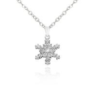 Rhinestone Brass Pendants, Snowflake, silver color plated, Unisex & with rhinestone, 11.5mm 