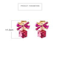 Enamel Zinc Alloy Drop Earring, with Crystal & enamel, plated, for woman 13mm 