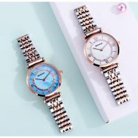 Bracelets de montre pour femmes, acier inoxydable, avec cadran en alliage de zinc & verre, mouvement chinoise, Placage, avec strass, plus de couleurs à choisir, protéger l'environnement, sans nickel, plomb et cadmium Vendu par PC