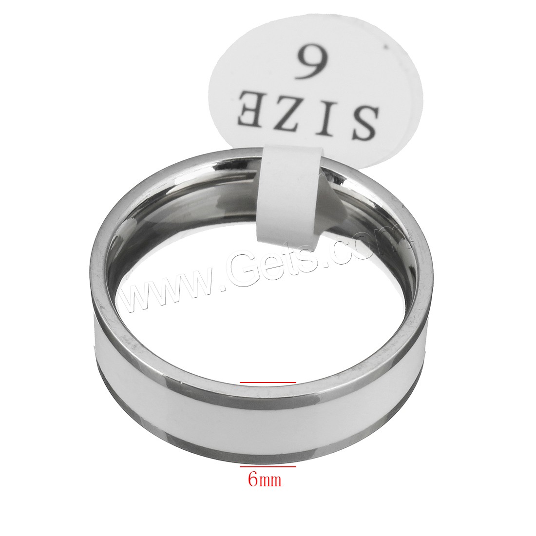 Edelstahl Fingerring, unisex & verschiedene Größen vorhanden, keine, 6mm, verkauft von PC