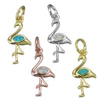 Animal Brass Pendants, with Opal, Bird, plated Approx 4.5mm 