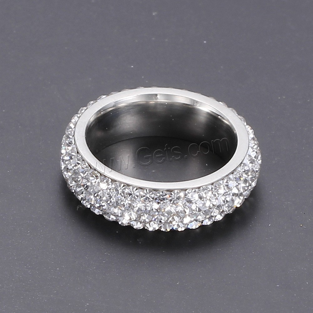 Titan Stahl Fingerring, Titanstahl, Kreisring, verschiedene Größen vorhanden & für Frau & mit Strass, originale Farbe, 6mm, Größe:6-9, verkauft von PC